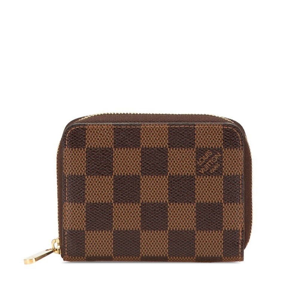 Louis Vuitton Damier Ebene Zippy Coin Purse Coin Case Brown